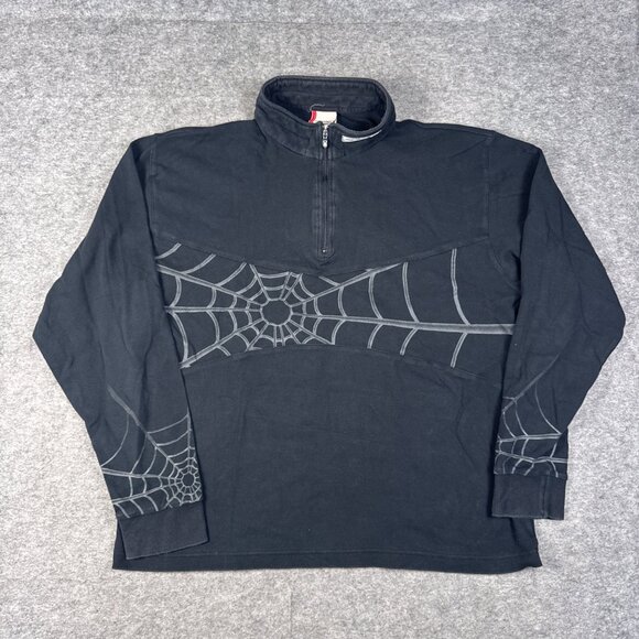 Spyder 1/4 Zip Mens XL Black Spiderweb Pullover Top - Picture 1 of 11
